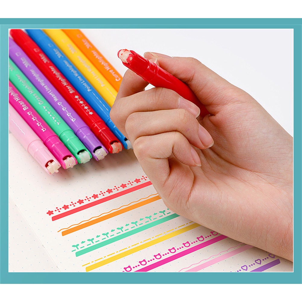 Bộ 8 Bút Lông Viết Chữ Hai Đầu Dùng Đánh Dấu Viết Vẽ Nguệch Ngoạc