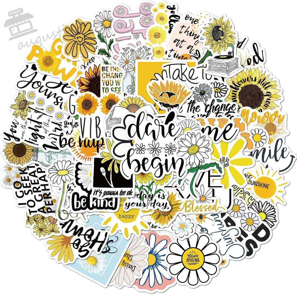 AUGUSTINA Đề Can Dán Trang Trí Vali / Điện Thoại In Câu Nói Truyền Cảm Hứng