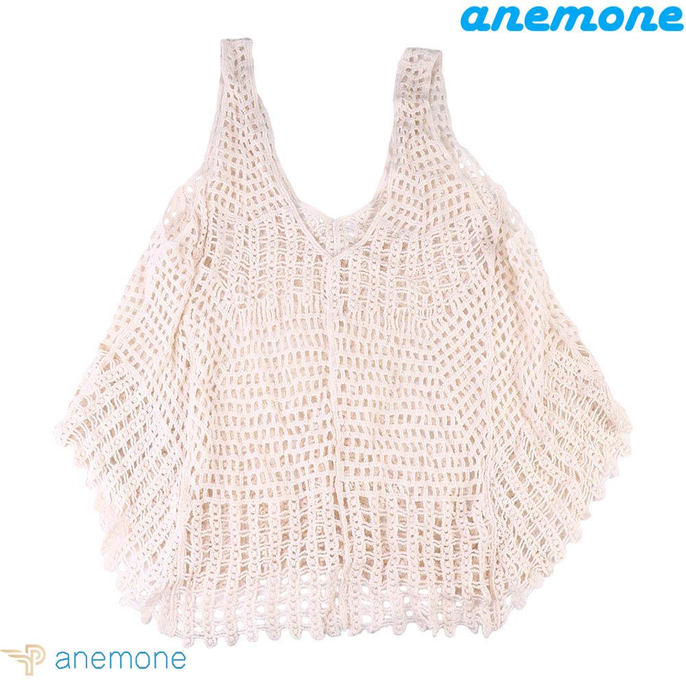 ANEMONE Áo Dệt Kim Không Tay Cổ Chữ V Hở Vai Thời Trang Mùa Hè Dành Cho Nữ