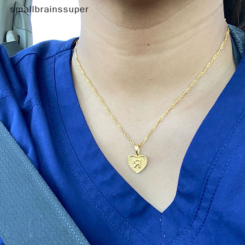 Vòng cổ Mặt Hình Trái Tim Khắc Chữ Cái A-Z Thời Trang Dành Cho Nữ
