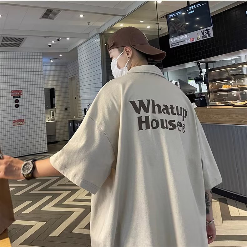 Áo Thun Tay Ngắn Màu Trơn Phong Cách Hong Kong Thời Trang Mùa Hè Mới Cho Nam