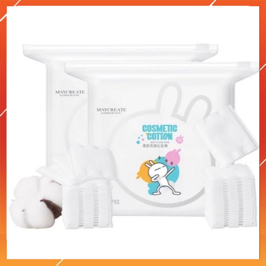 Bông tẩy trang 3 lớp Cosmetic Cotton Maycreate gói 150 miếng