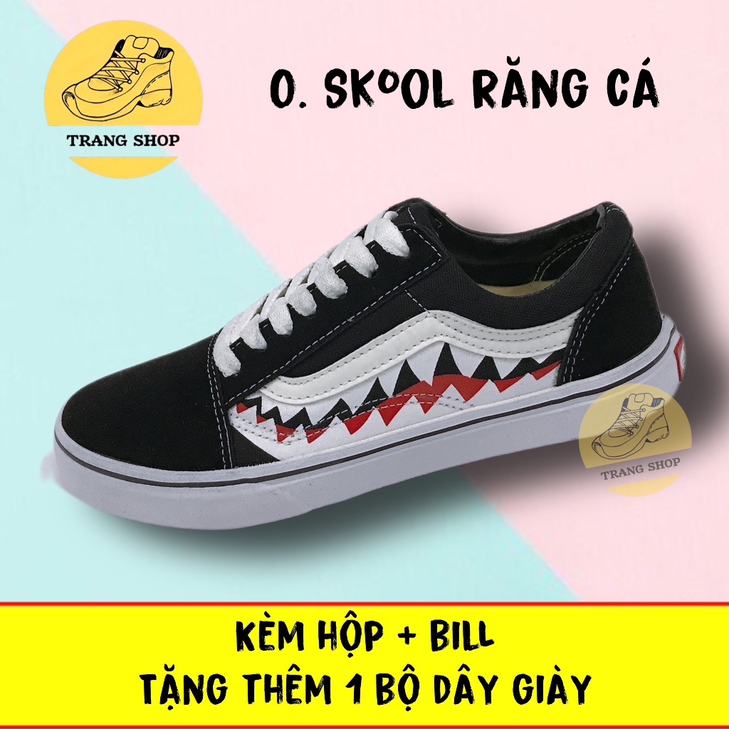 Full box, bill + Tặng thêm 1 bộ dây giày - Giày thể thao nam nữ 𝐕𝐀𝐍𝐒 o.skool, 6 mẫu hot, size 36-43.  .