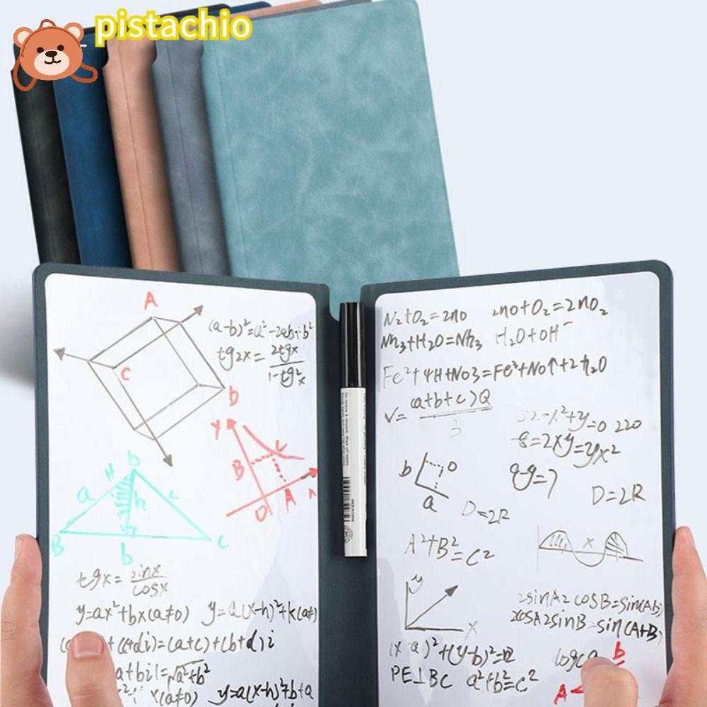 PISTA Sổ Tay Trắng Khổ A5 Bằng Da Có Thể Xóa Được Kèm Vải Có Thể Tái Sử Dụng Cho Học Sinh