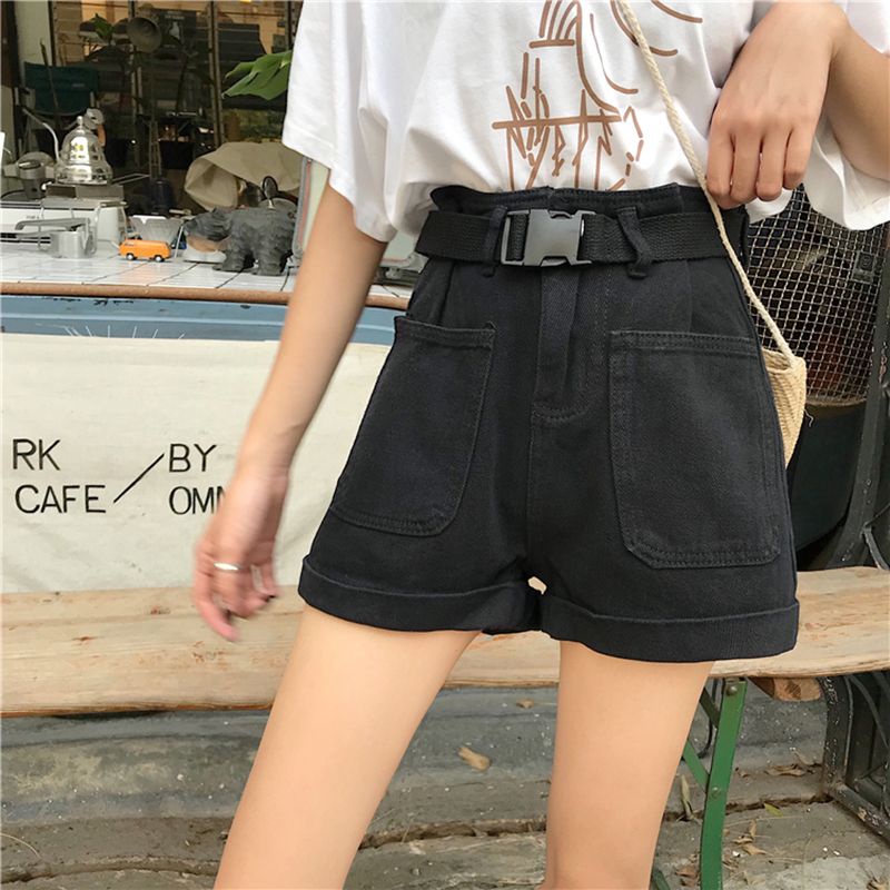 Quần Short Denim Lưng Cao Ống Rộng Phong Cách Hàn Quốc Thời Trang Mùa Hè Mới 2023