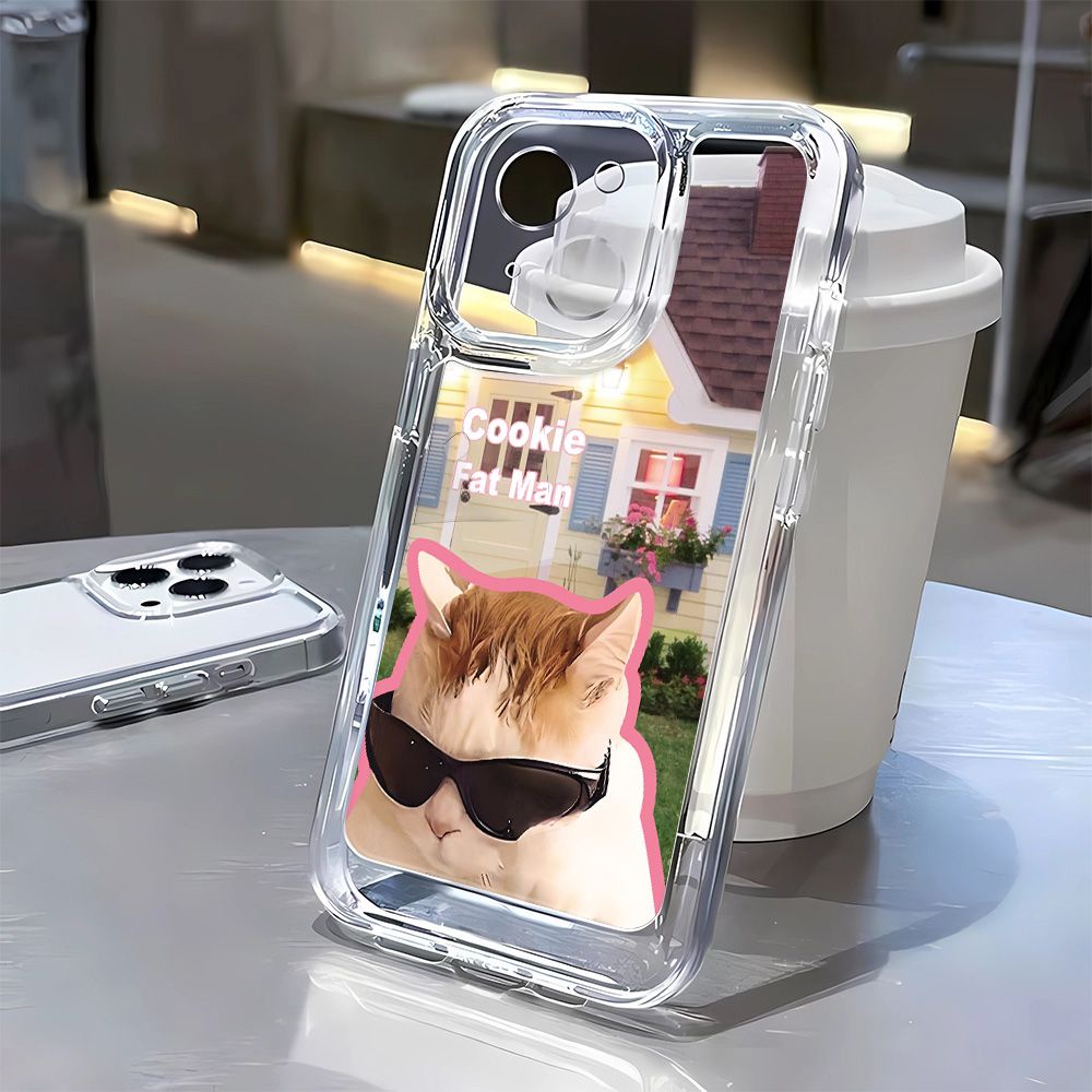 Ốp Điện Thoại Mềm Hình Mèo Đeo Kính Mát 38WT Cho Iphone 11iPhone14Promax12 138p 11Iphone14Promax