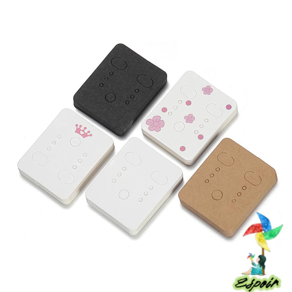 ESPO Set 100 Thẻ Trưng Bày Bông Tai DIY Màu Trắng Thời Trang