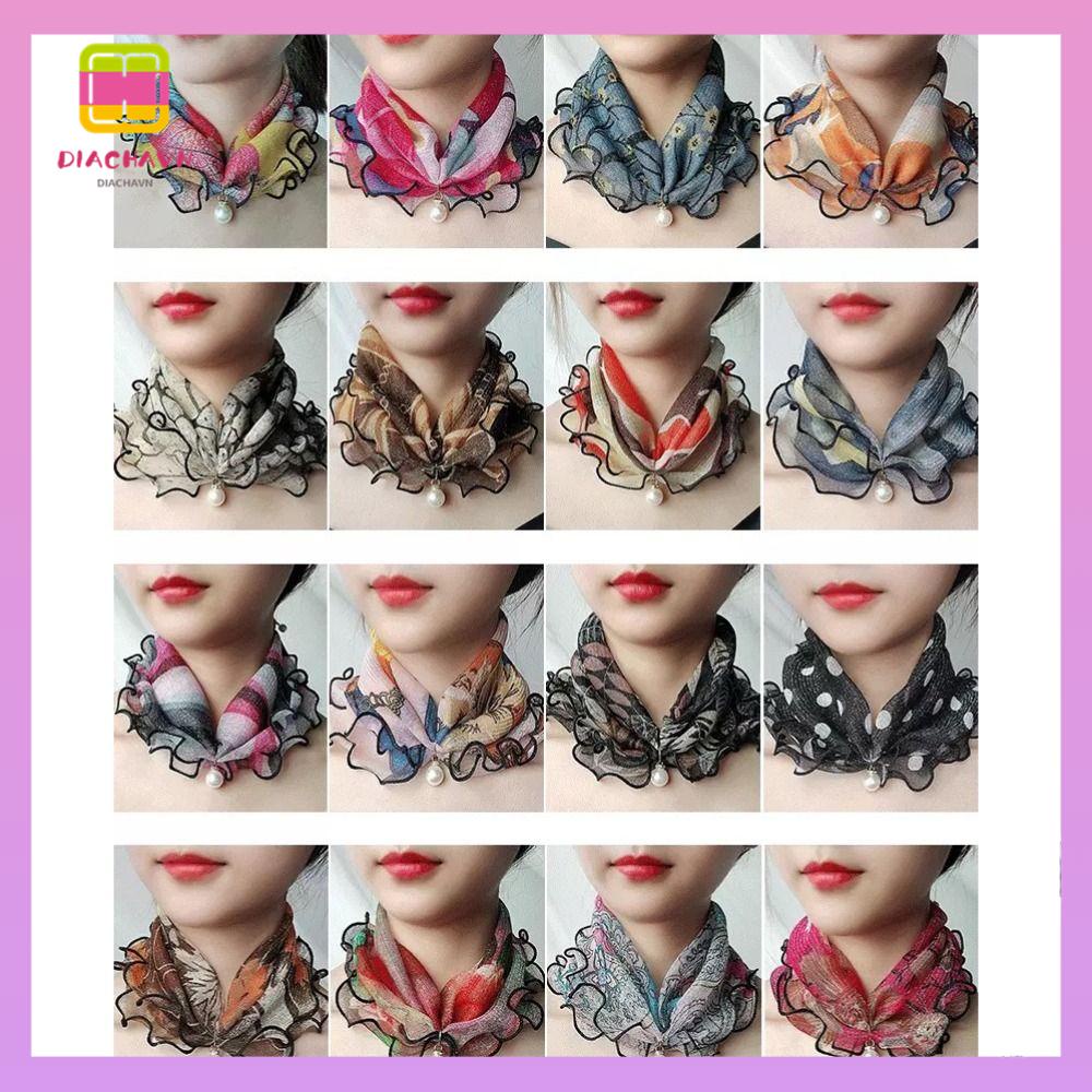 DIACHAVN Bộ 3 Khăn Choàng Ren 10 Kiểu Bằng Polyester Đa Dạng Mới