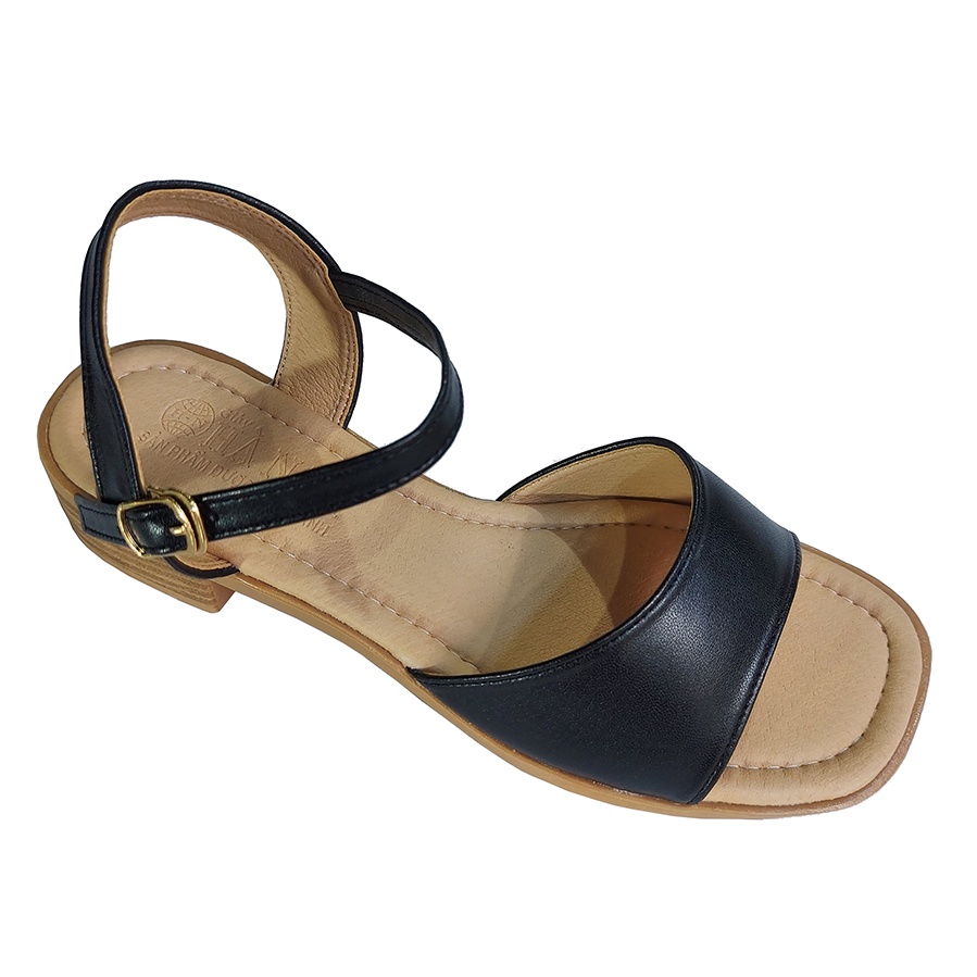 Giày Sandal nữ cao gót 3cm TiTi ĐÔ da bò thật thời trang cao cấp DNU2177