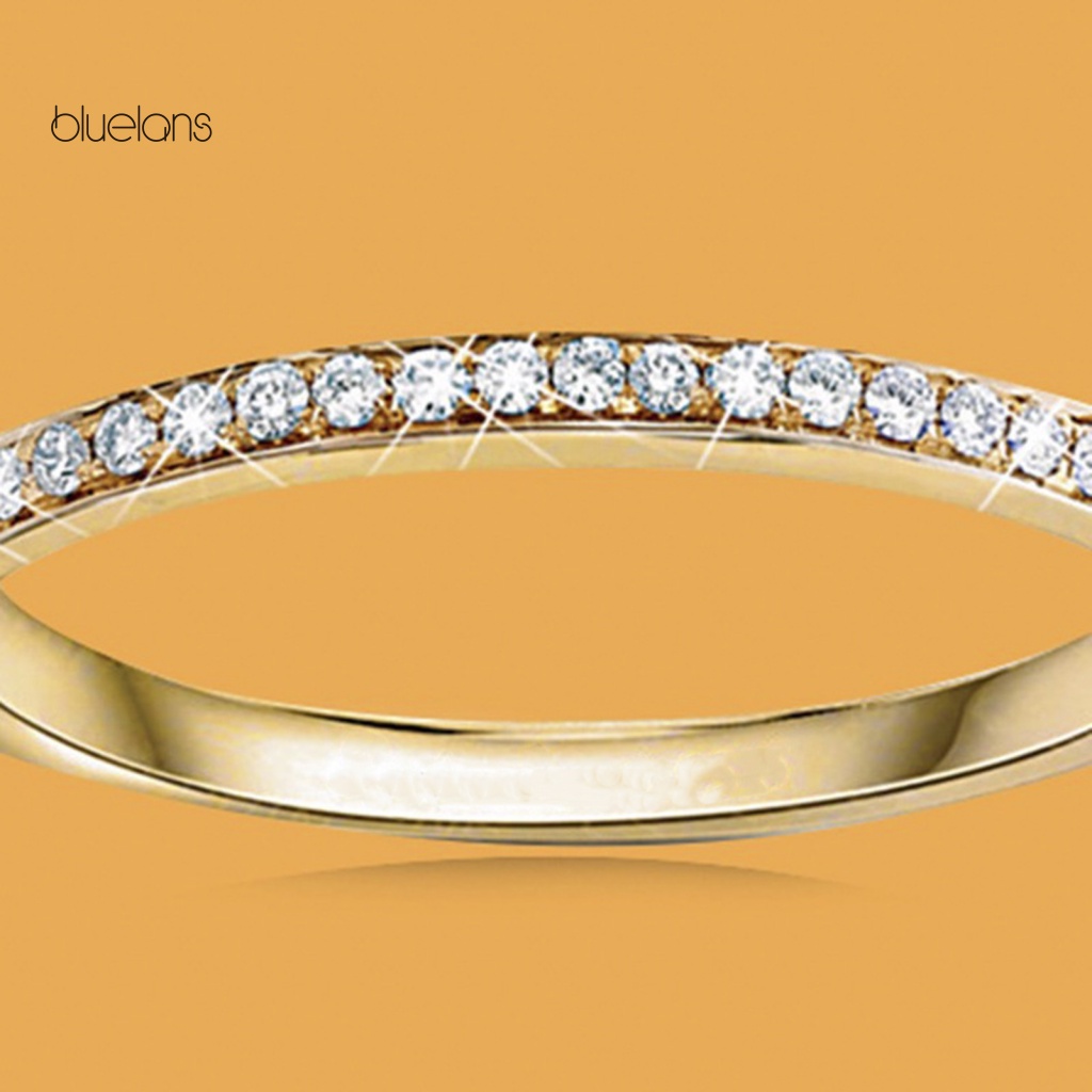 Set 2 Nhẫn Hợp Kim Đính Đá Zircon Thời Trang Cho Nữ