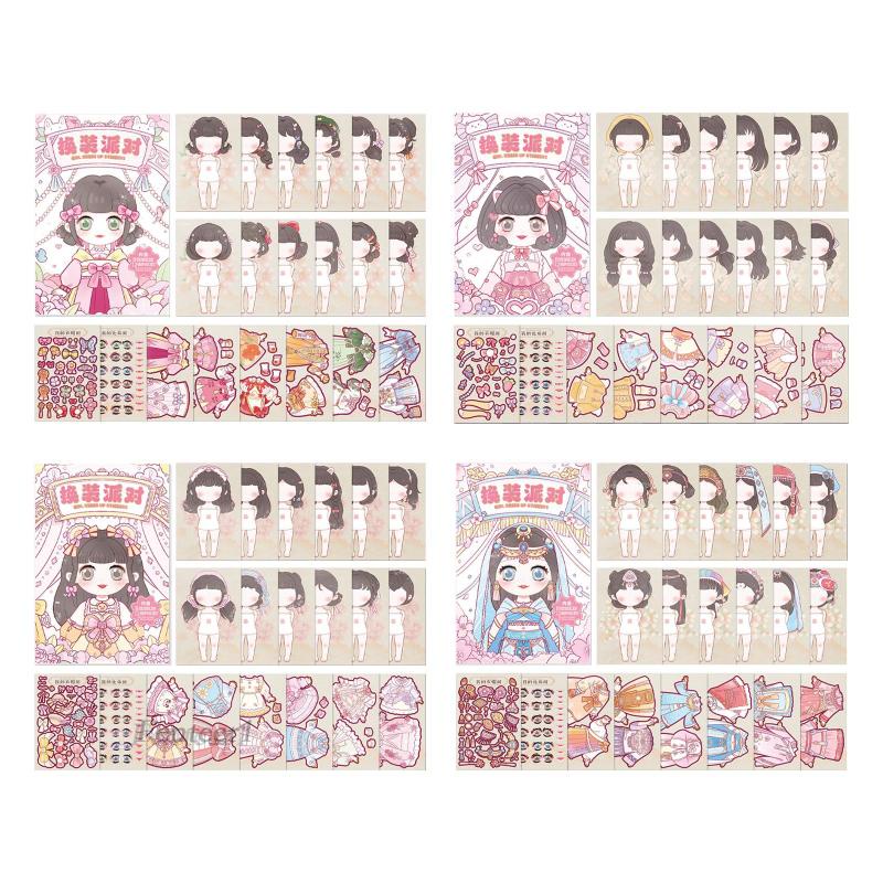 Bộ 4 Sticker Trang Trí Sổ Hình Công Chúa