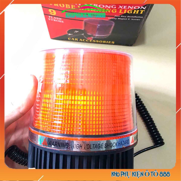 Đèn led xoay chớp cảnh báo to 13cm - nhỏ 11cm có dây cắm tẩu sạc dành chô ô tô điện áp 12V-24V