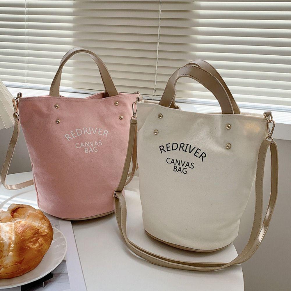 FALLFORBEAUTY Túi vải Dây Da Phong Cách Retro Đơn Giản