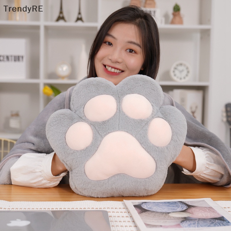 Gối Ôm Hình Chân Gấu &amp; Dấu Chân Mèo Nhồi Bông Hai Lỗ Thoáng Khí Thời Trang Mùa Hè 40cm RE
