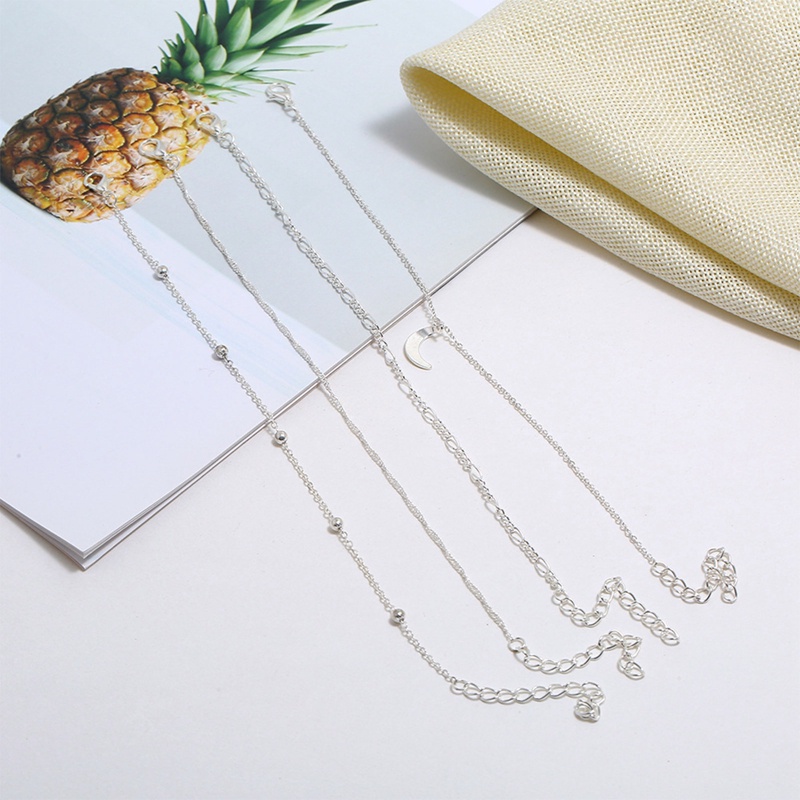 Ygt SET 4 Lắc Chân Nhiều Lớp Đính Hạt Pha Lê Phong Cách Boho Cho Nữ