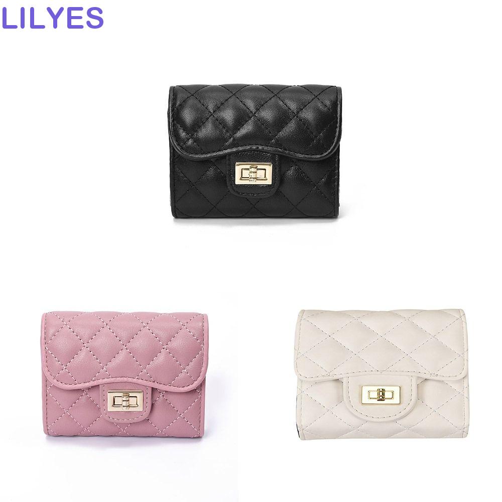 LILYES Ví Da PU Đựng Tiền Xu / Thẻ Màu Trơn Phong Cách Hàn Quốc Thời Trang