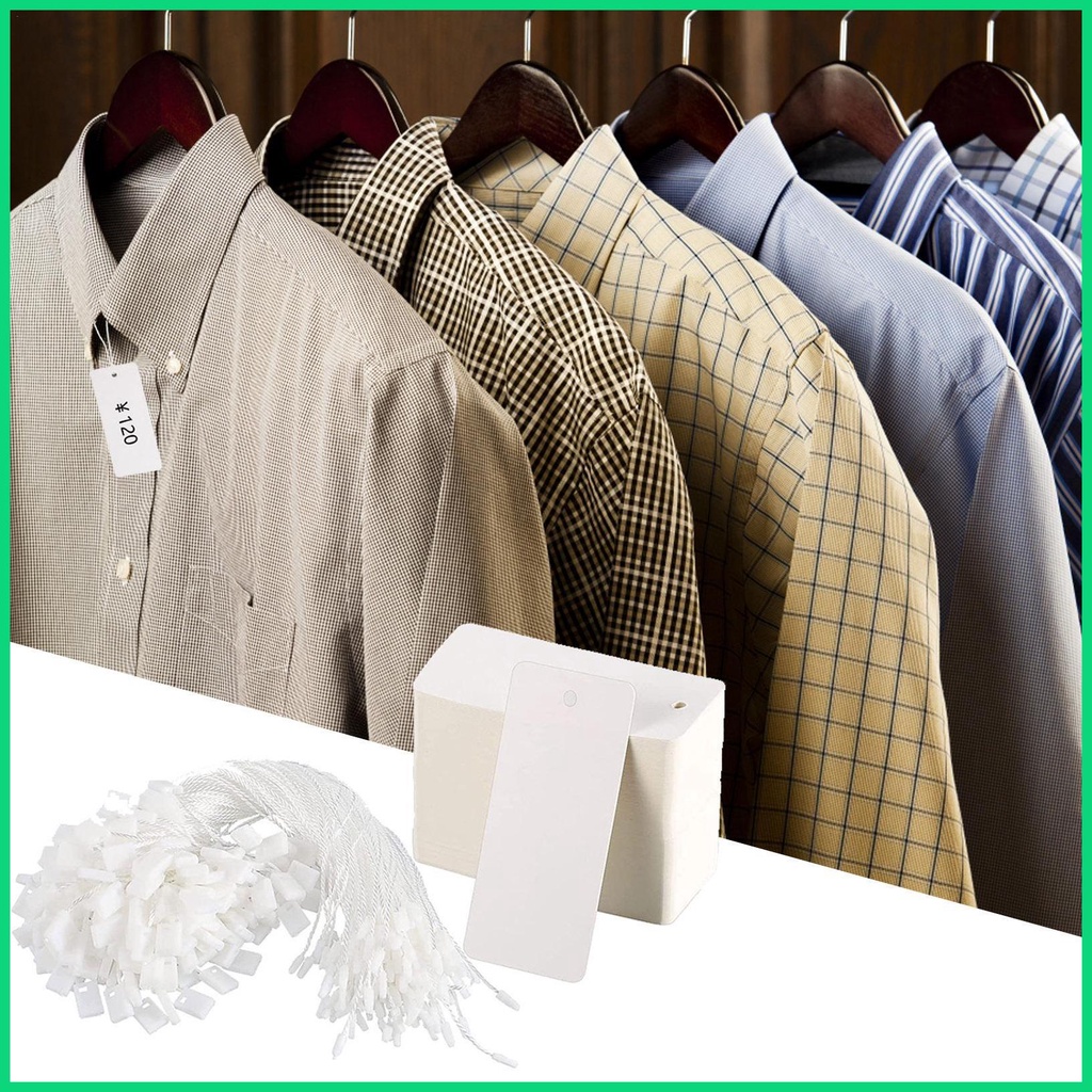 Cuộn 200 Nhãn Giấy Kraft Có Dây Treo Trưng Bày Trang Sức