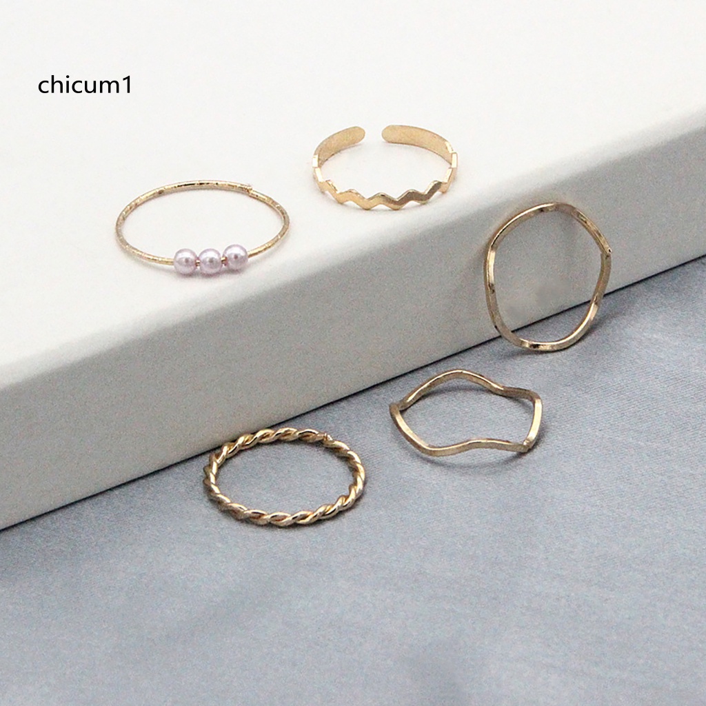 Set 5 Nhẫn Đeo Khớp Ngón Tay Thời Trang Cho Nữ