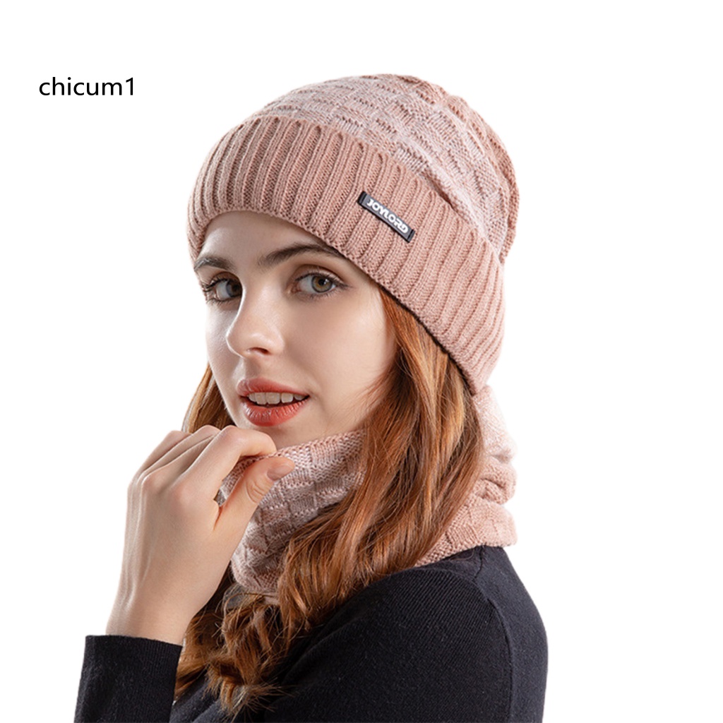 Set 2 Mũ Dệt Kim Kèm Khăn Choàng Dày Dặn Mềm Mại Co Giãn Chống Lạnh Chống Gió Thời Trang Thu Đông Cho Nam Và Nữ