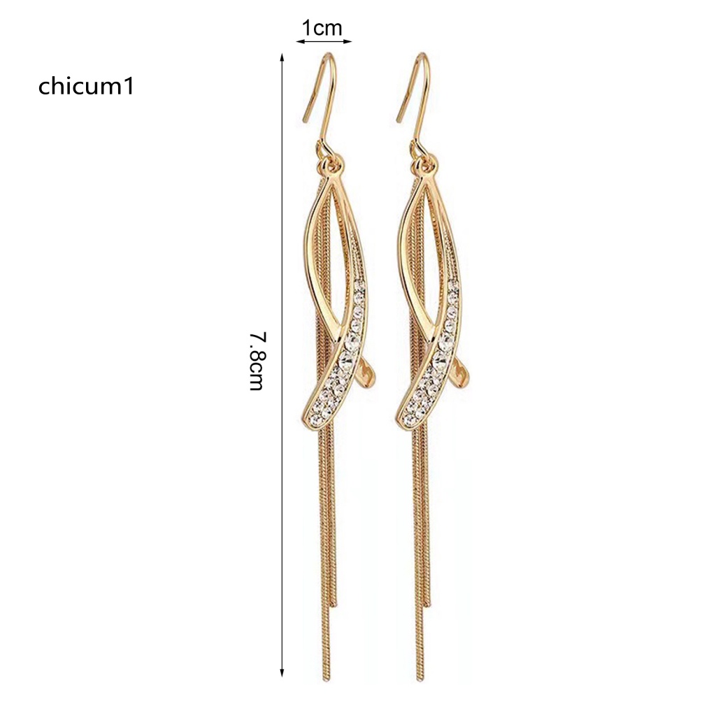 1 Đôi Bông Tai Treo Chữ Thập Đính Đá Lấp Lánh Dành Cho Nữ