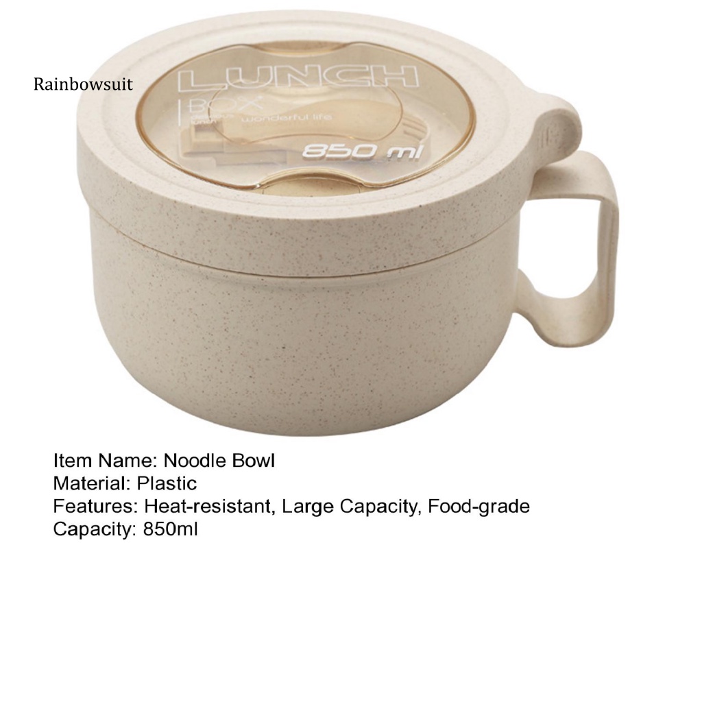 Tô Ăn Mì Chịu Nhiệt Không BPA Dung Tích Lớn 850ml Có Nắp Đậy Chống Rò Rỉ Cho Học Sinh