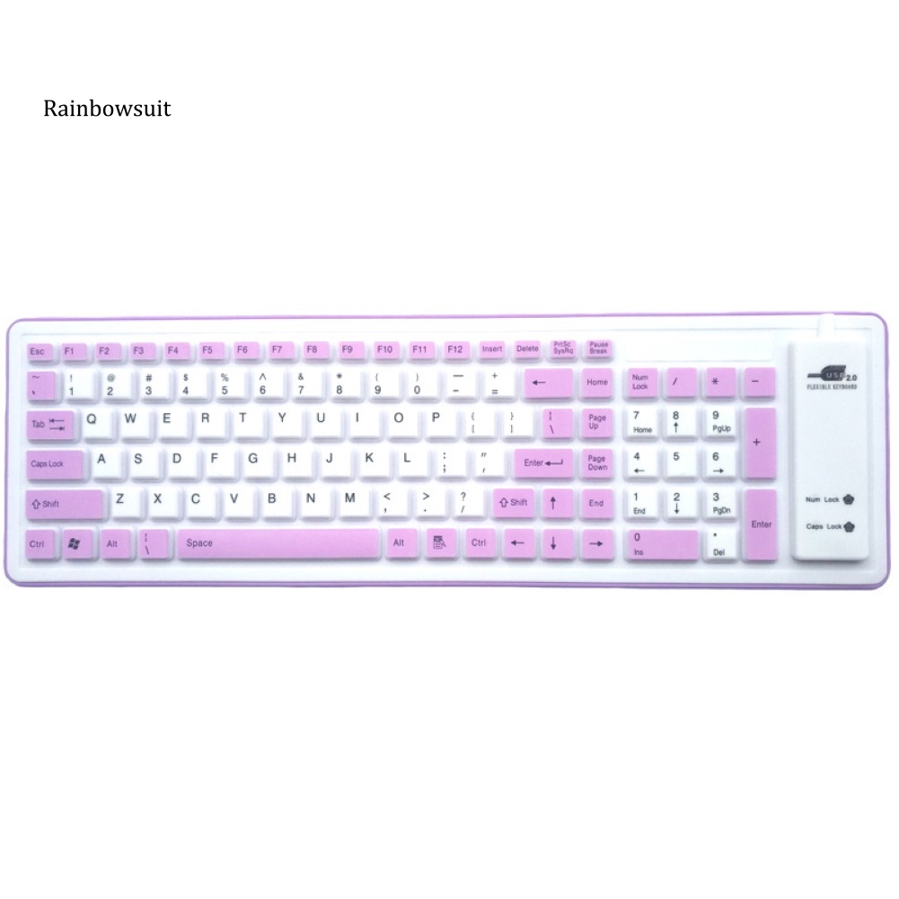 Bàn Phím Silicone Mềm Chống Bụi 103 Phím Có Thể Gập Lại Cho Laptop / Máy Tính