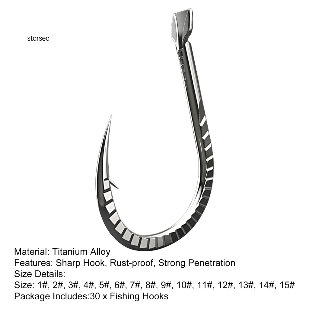 Set 30 Móc Câu Cá Bằng Hợp Kim Titan 1-15