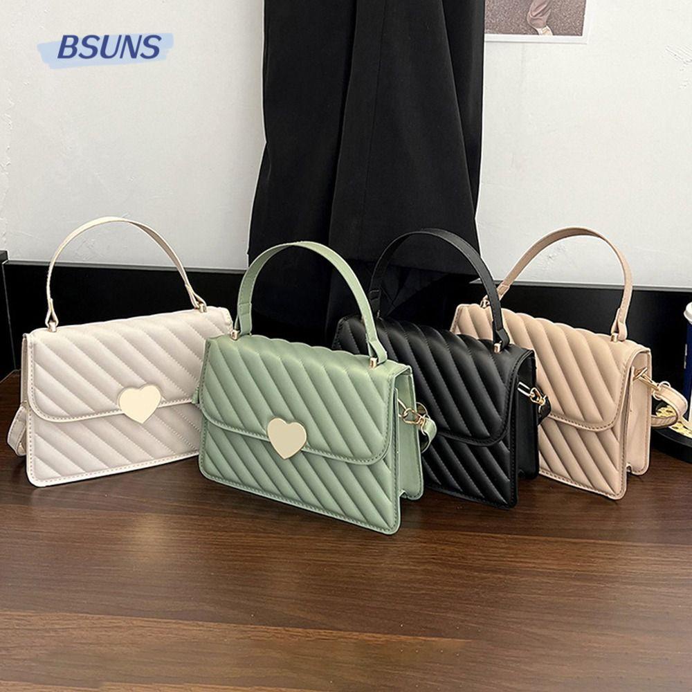 BSUNS Túi Đeo Chéo Vai Bằng Da PU Màu Trơn Dành Cho Đi Chơi