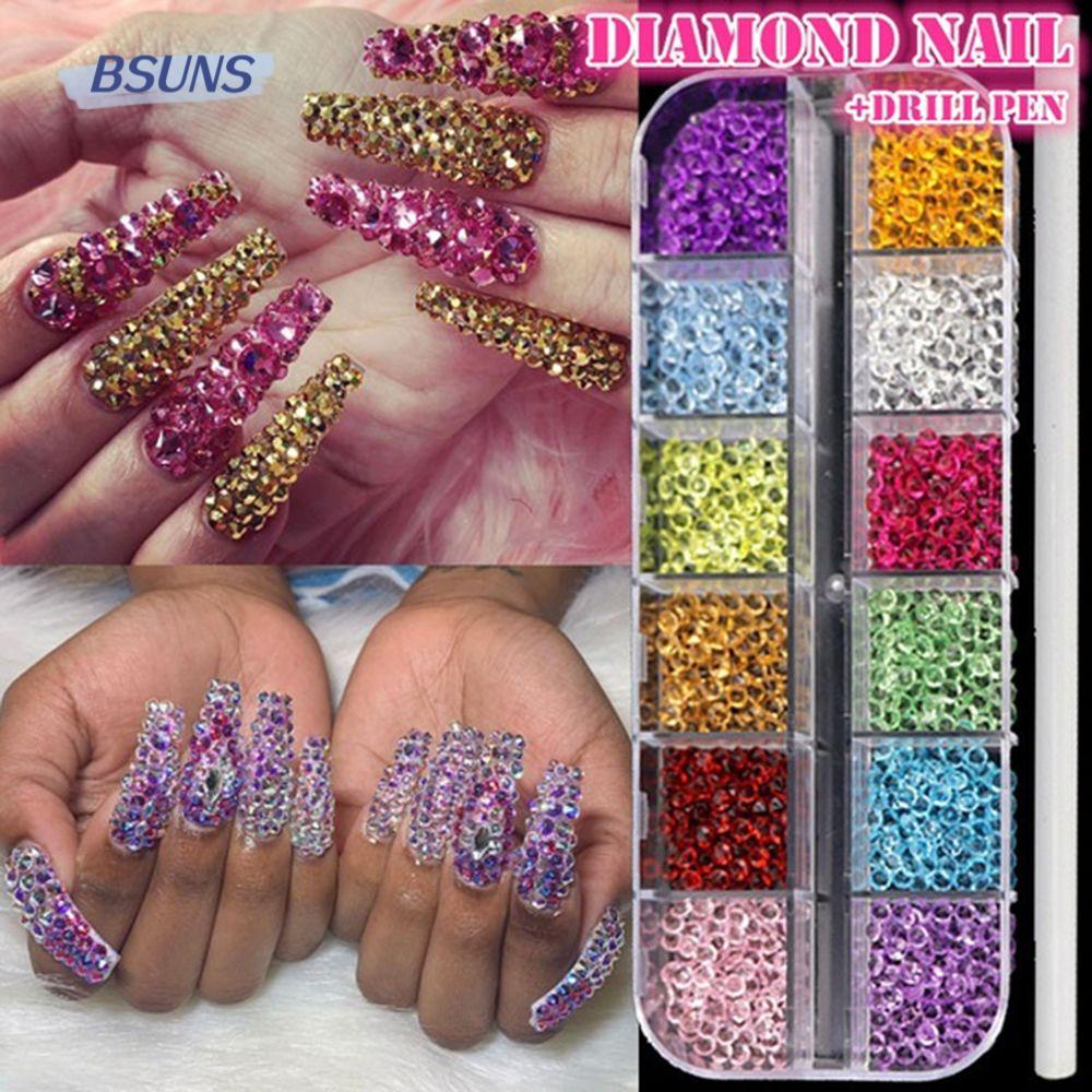 BSUNS Bộ Phụ Kiện Đá Đính Trang Trí Móng Tay Nghệ Thuật