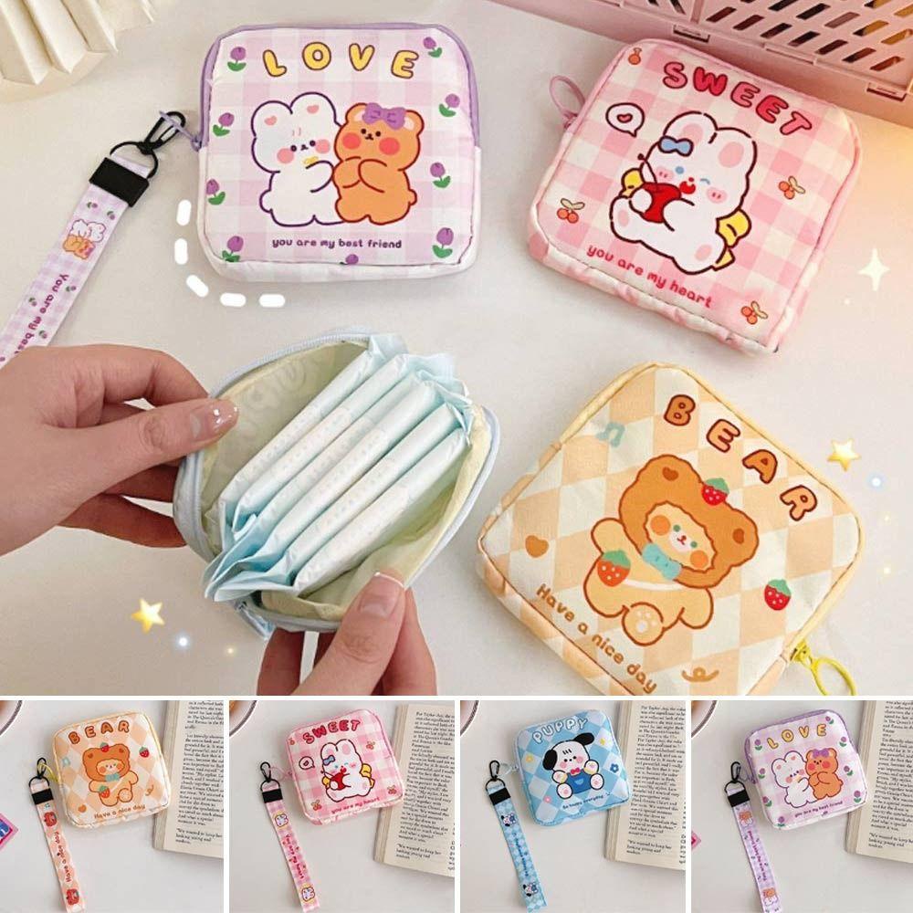 EBINLANDS Túi Đựng Băng Vệ Sinh Bằng Vải Oxford Chống Thấm Nước Họa Tiết Hoạt Hình