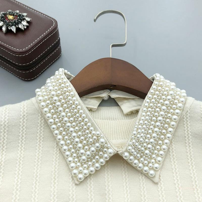 Cổ Áo Đính Ngọc Trai Nhân Tạo Có Thể Tháo Rời Thời Trang Cho Nữ