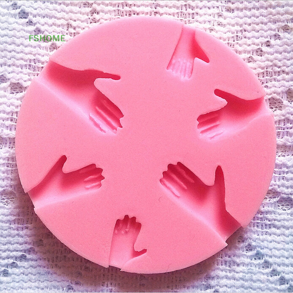 Fshome Khuôn Silicone Làm Bánh Hình Bàn Tay Người Trang Trí DIY
