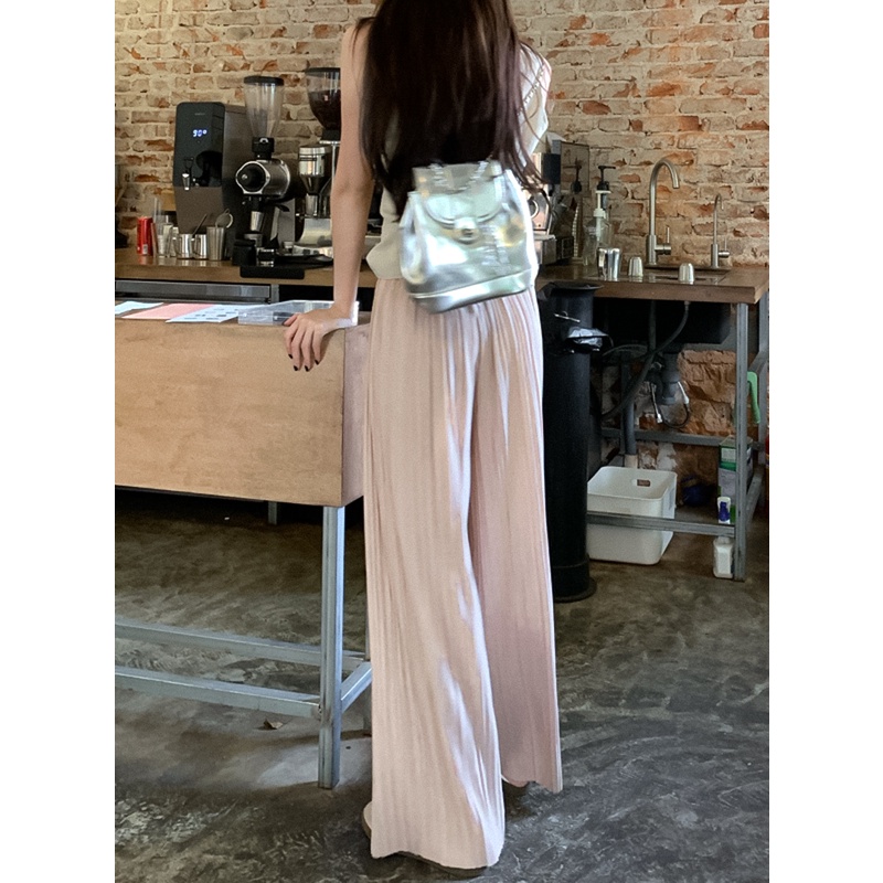 Quần ống rộng Xếp Ly Chống Nắng Thời Trang Mùa Hè Phong Cách Hàn Quốc Cho Nữ