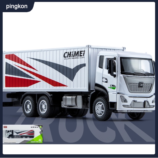 Mô Hình Xe Container Bằng Hợp Kim Tỉ Lệ 1: 32 Có Đèn Và Nhạc Dùng Để Trang Trí