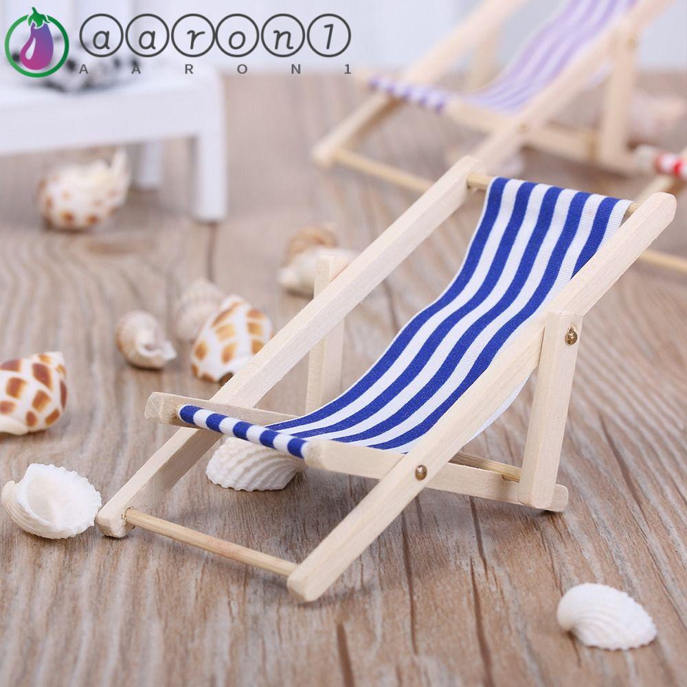 AARON1 Mô Hình Ghế Bãi Biển Mini Bằng Gỗ Cho Nhà Búp Bê