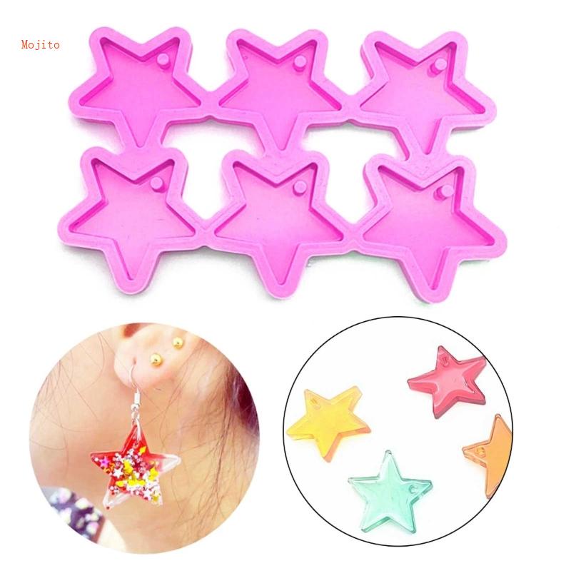 Khuôn Silicone Làm Mặt Móc Khóa Hình Ngôi Sao Năm Cánh Xinh Xắn