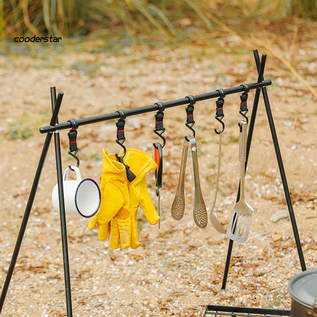 Set 5 Móc Treo Đồ Hình Chữ S Bằng Nhựa Nylon Dày Dặn Chịu Tải Nặng Đa Năng Cho Hoạt Động Cắm Trại Ngoài Trời