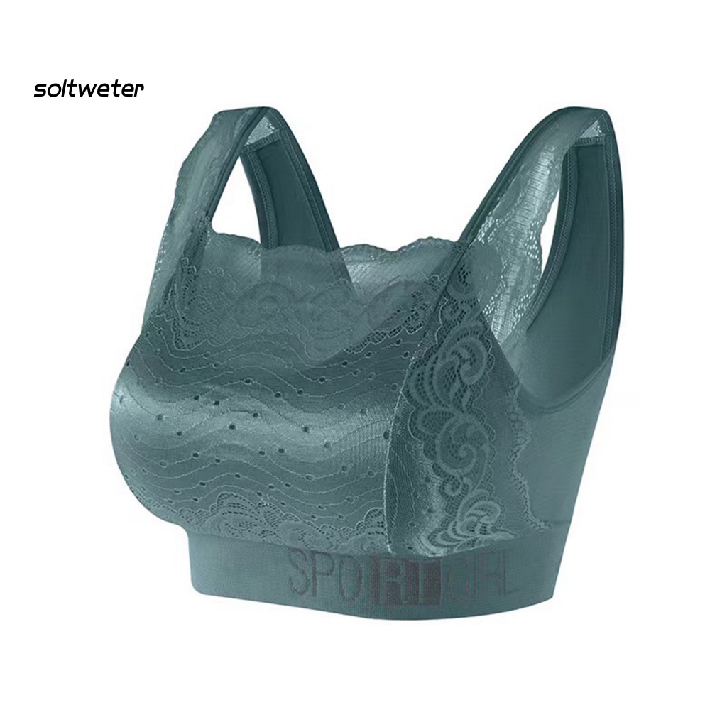 Áo Ngực Thể Thao Phối Ren Có Mút Nâng Ngực Chống Chảy Xệ Lưng Tạo Dáng Chữ V Cho Nữ