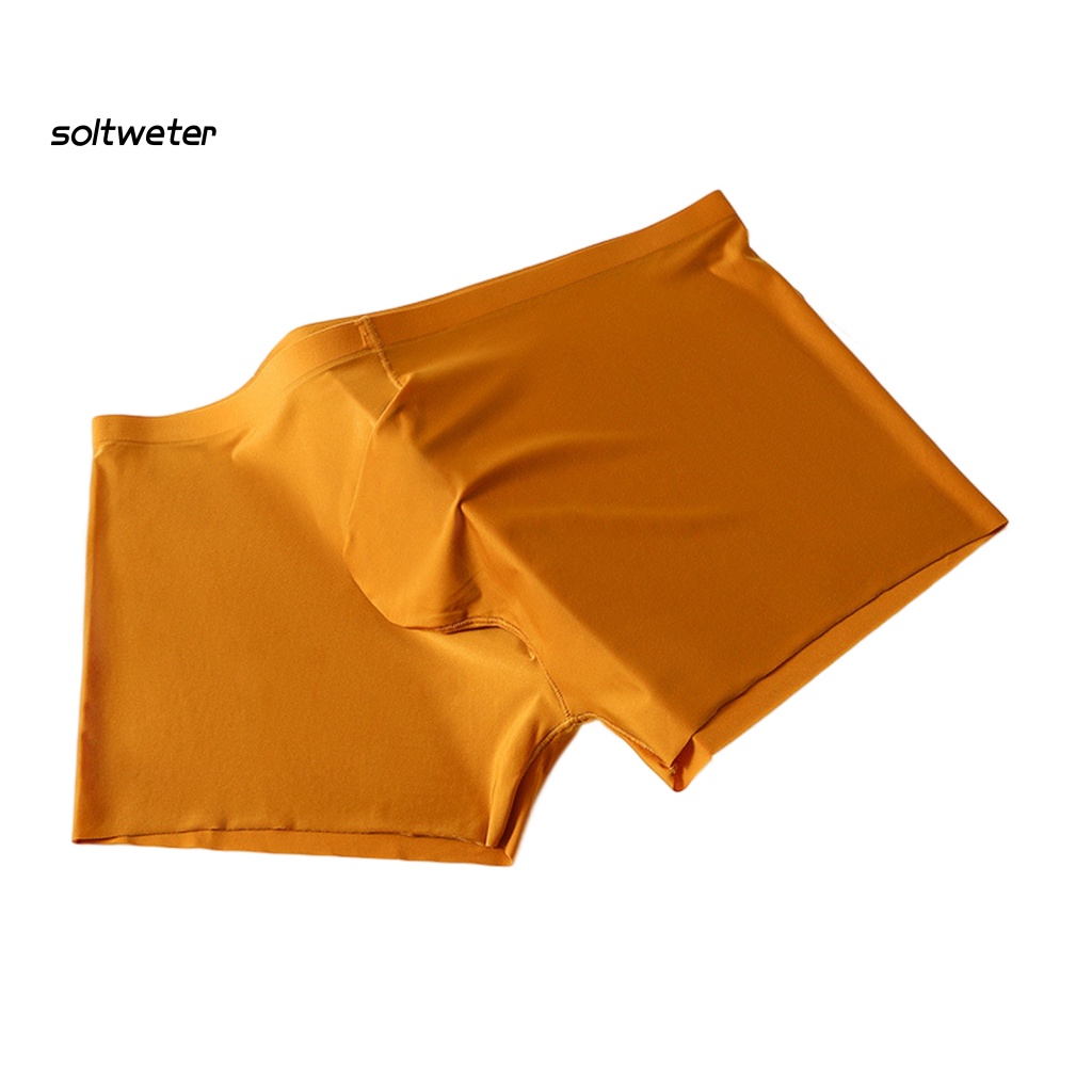 Quần Lót Boxer Chữ U Màu Sắc Đơn Giản Không Đường May Thoáng Khí Cho Nam