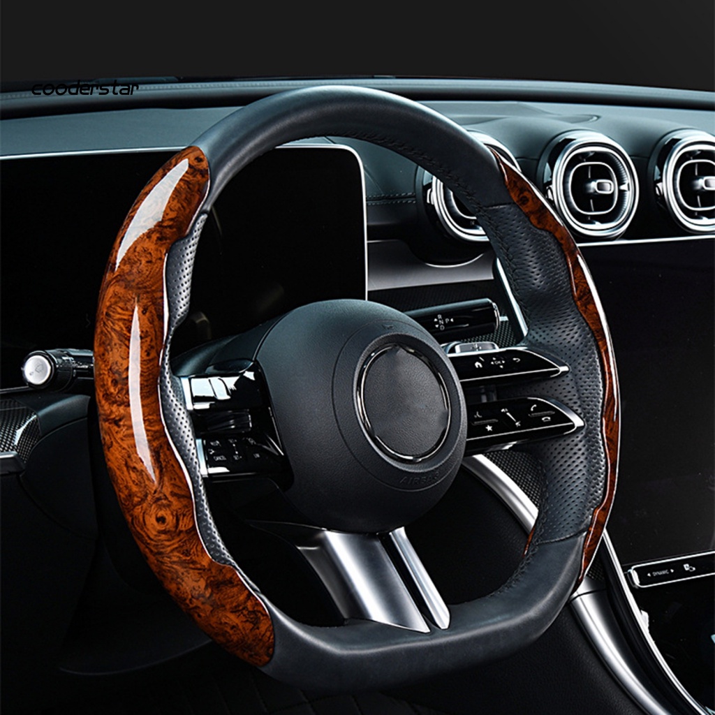 1 Cặp Vỏ Bọc Vô Lăng Xe Hơi Vân Gỗ Đào Siêu Mỏng Chống Trượt Thông Dụng