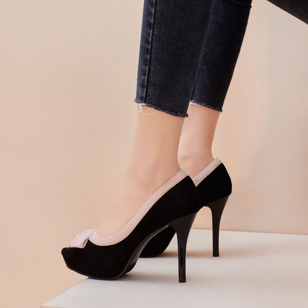 Giày Cao Gót Đính Nơ Có Size Nhỏ 32-39 Thời Trang Dành Cho Nữ