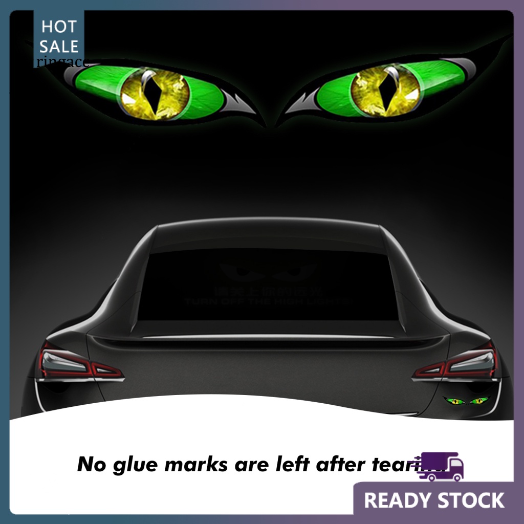 Bộ 2 Miếng Dán Phản Quang Chống Nắng Hình Đôi Mắt Quỷ Vui Nhộn Cho Xe Hơi Van