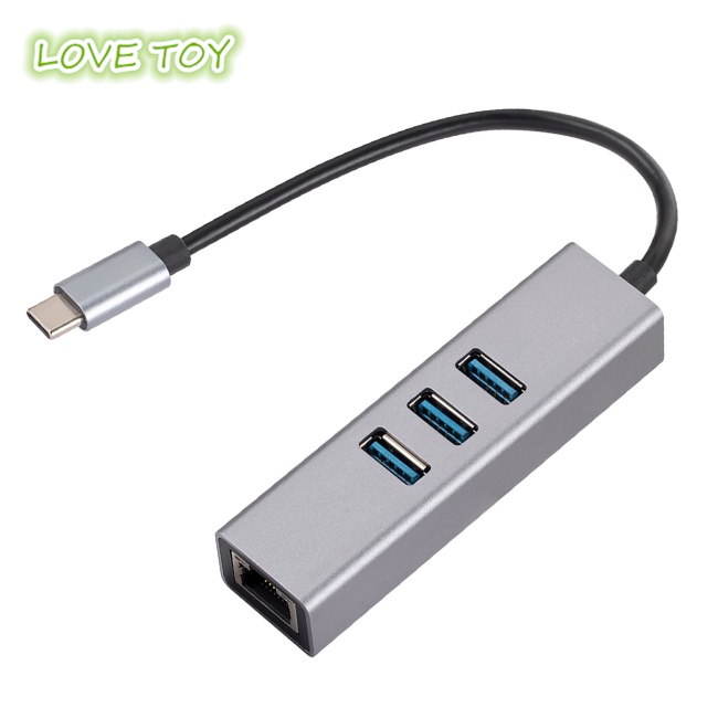 Thẻ Mạng 3 Cổng Usb 3.0 Type c Sang Rj45 Gigabit Ethernet Laptop