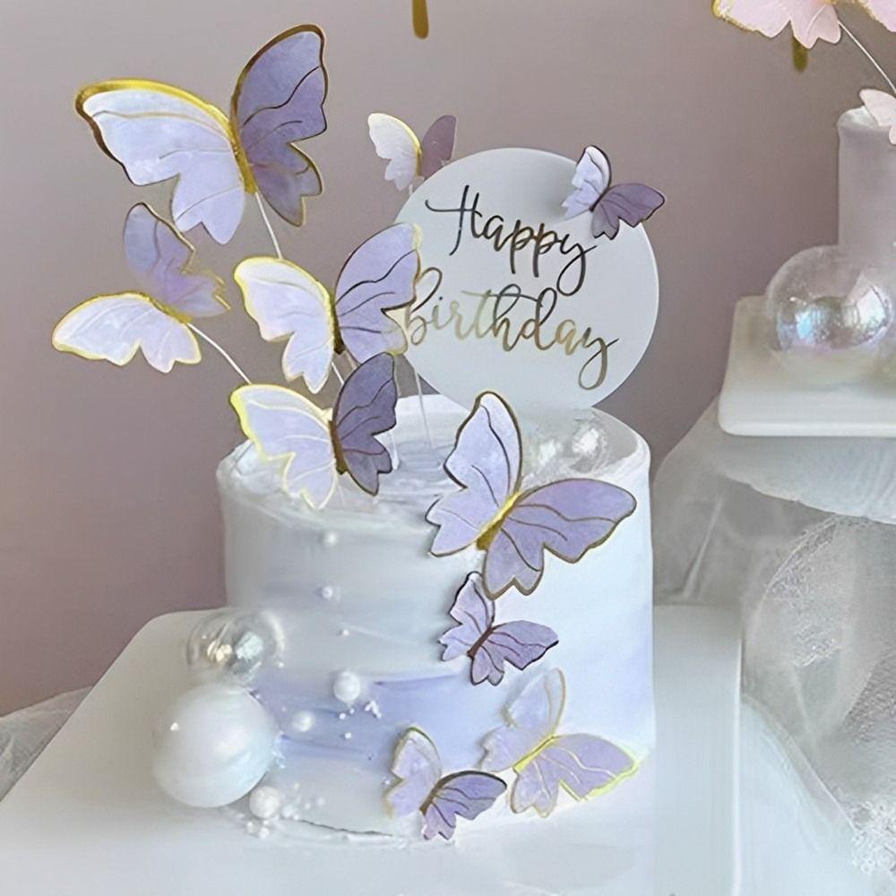 SUYO Set 45 Bươm Bướm 3D Nhiều Kích Cỡ Trang Trí Bánh Cupcake