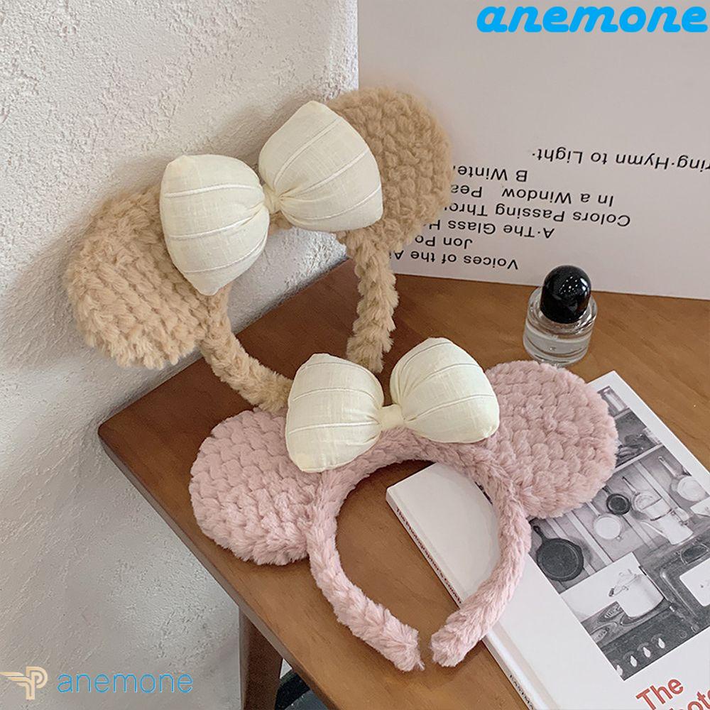 ANEMONE Băng Đô Tai Gấu Hoạt Hình Phong Cách Vintage Dùng Rửa Mặt Trang Điểm Thanh Lịch