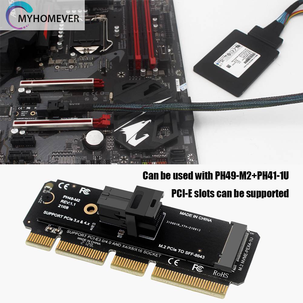Thẻ Mở Rộng M.2 NVME Sang U.2 Mkey Pcie 4 Sang SFF8643 Cho Máy Tính