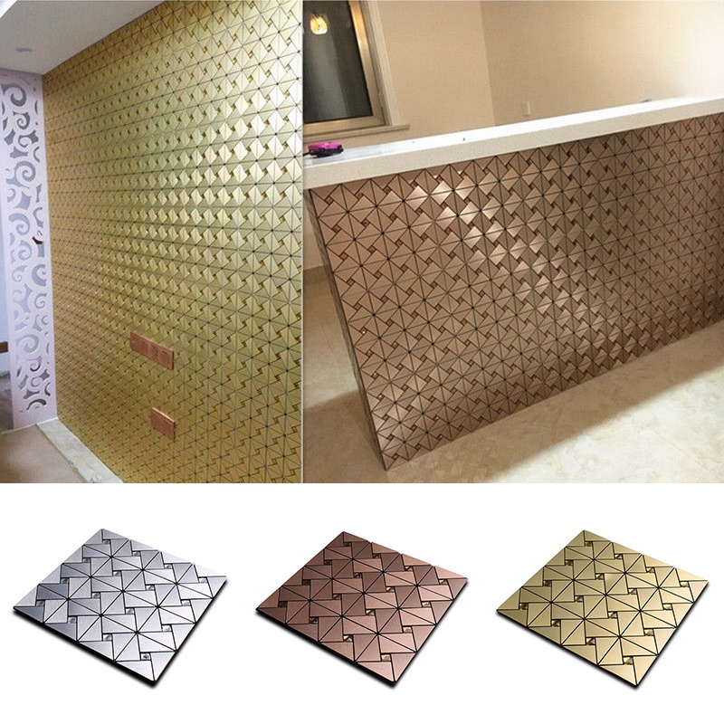 Miếng Dán Tường Trang Trí Tự Dính Họa Tiết Mosaic 3 Màu DIY Mới Dành Cho Nhà Cửa / Văn Phòng