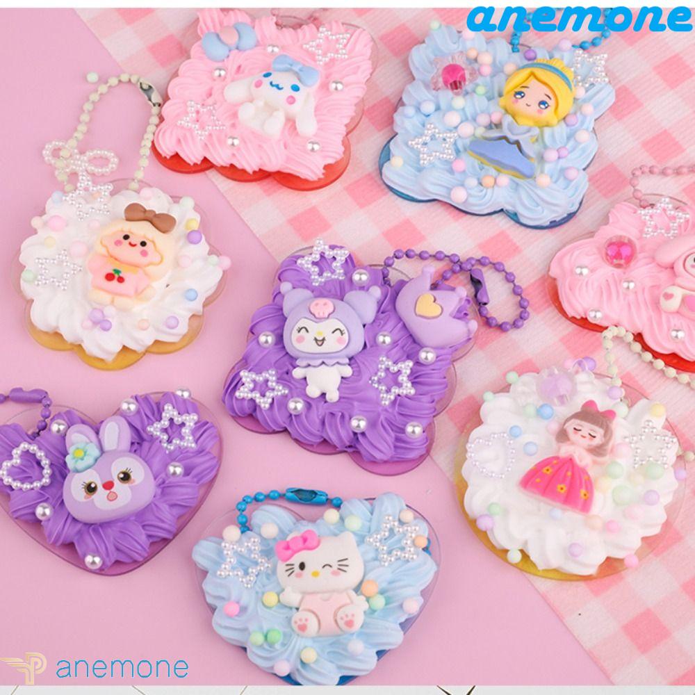 ANEMONE Bộ Móc Khóa Và Thẻ Hình Goo Cây Kem Dễ Thương Diy