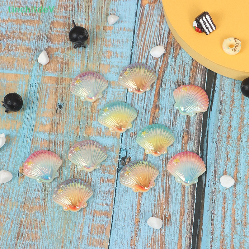 Bộ 10 Vỏ Sò Nhựa Màu Gradient Dùng Trang Trí DIY