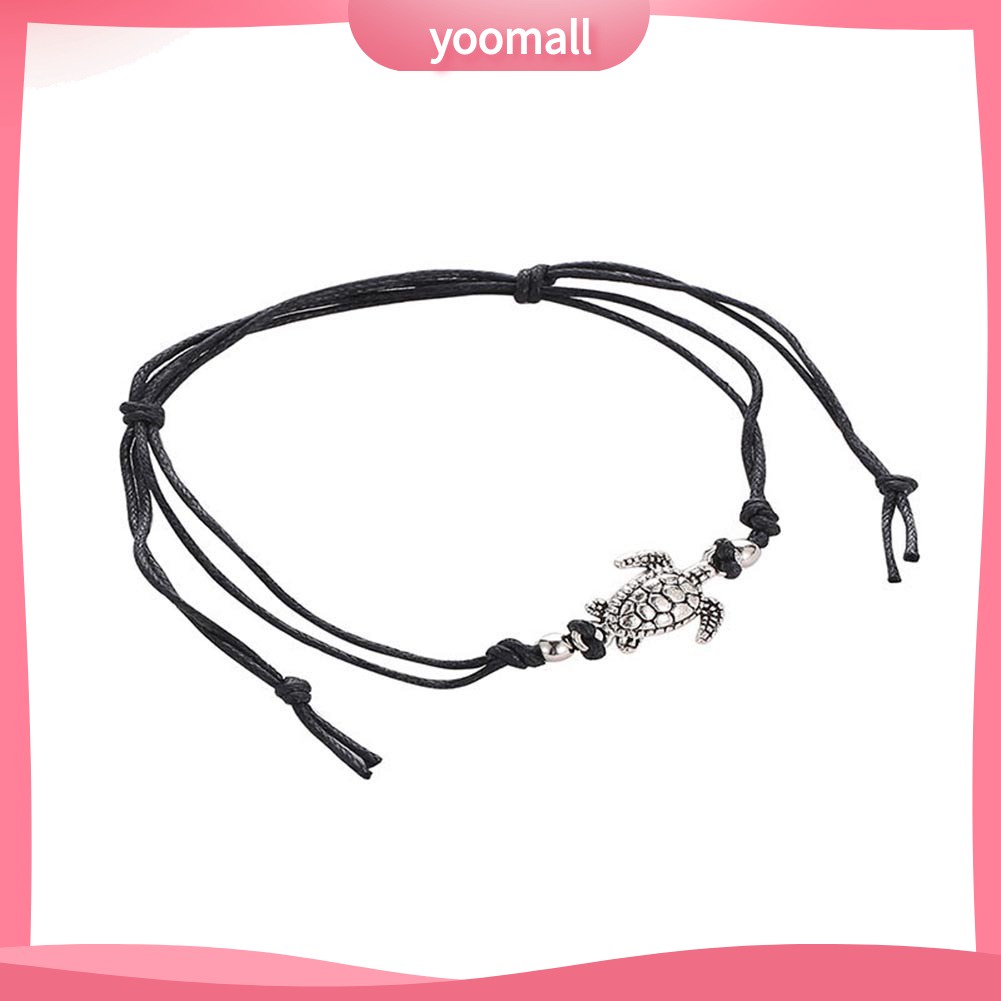 Lắc Chân Bện Dây Thủ Công Mặt Hình Rùa Phong Cách Vintage Cho Nữ